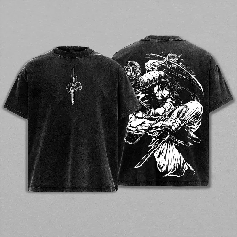 Fushiguro Toji Jujutsu Kaisen Women's Men's Clothing Manga T-shirt Retro Washed T Shirt Casual Cotton Tee 2026 Summer Tshirt
