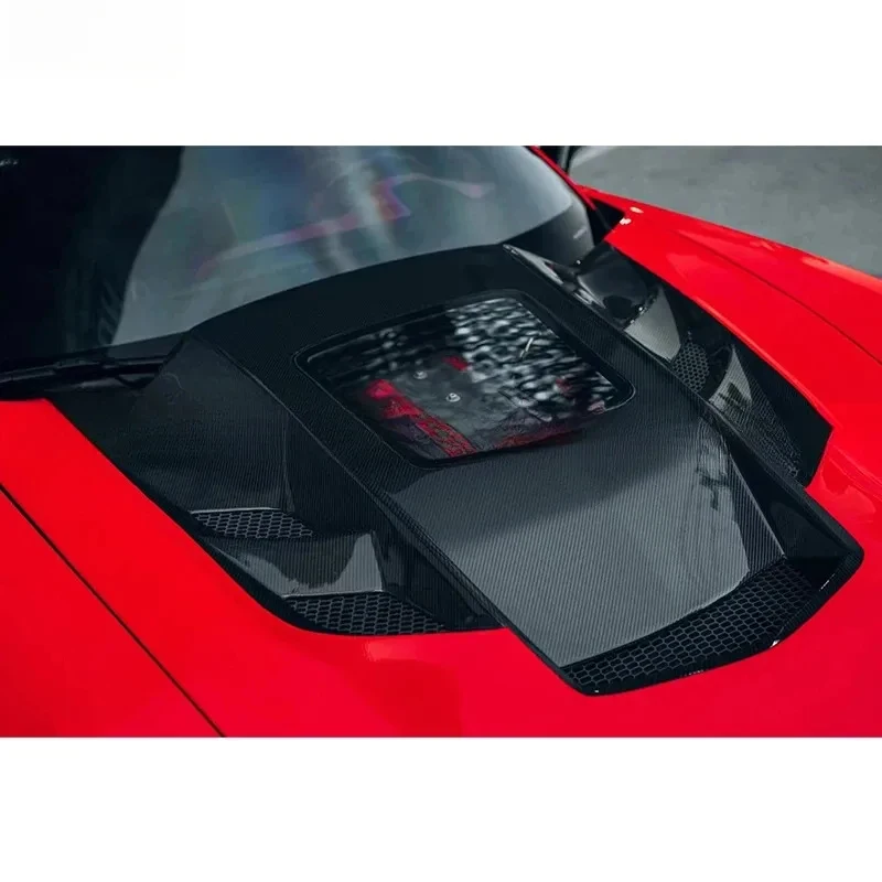 

Upgr Forged Carbon Fiber Car Hood Bonnet With Glass for C7 Z06