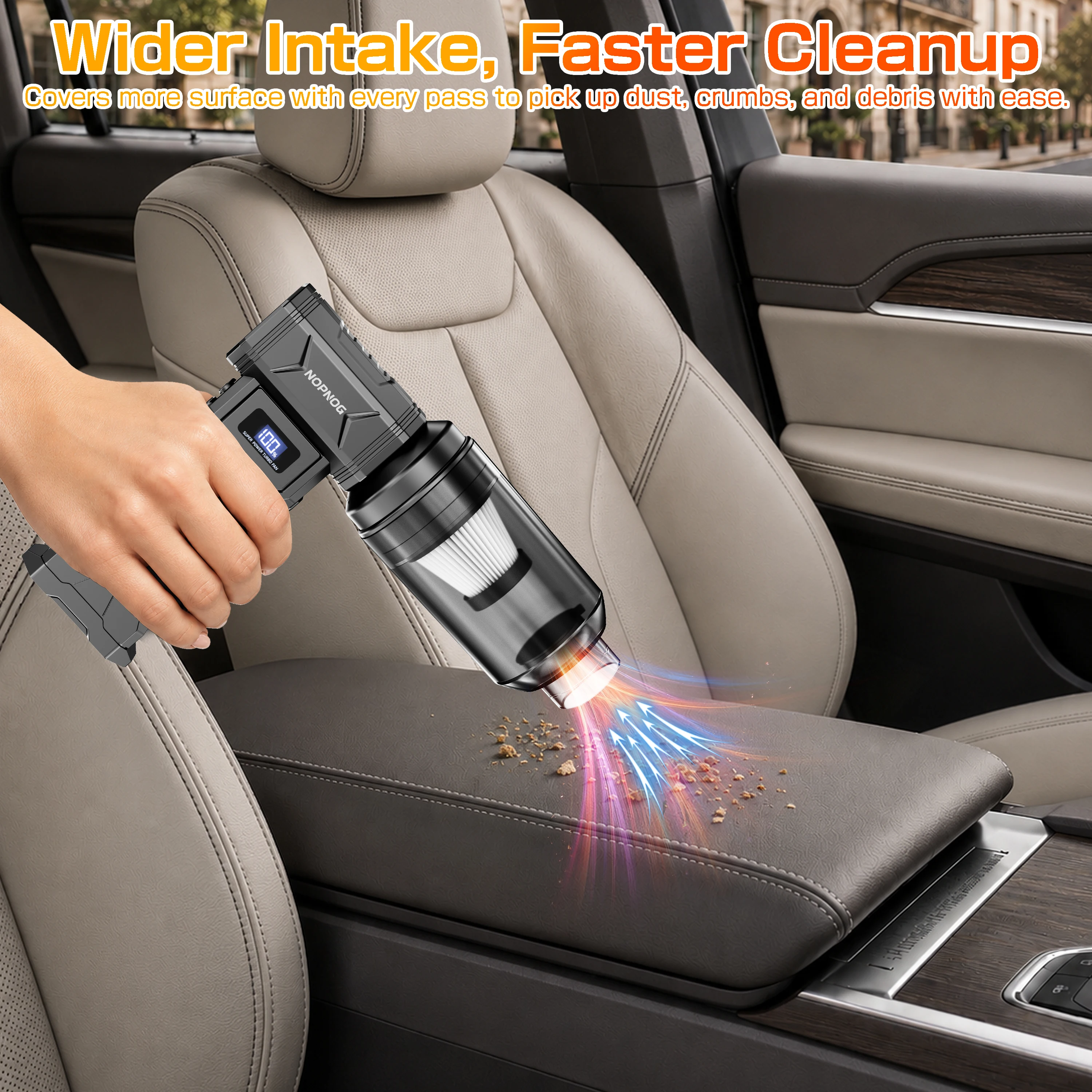 Car Vacuum Cleaner Air Duster Turbo Fan Leaf Blower Cleaning Tool Electric Dust Collector Hair Dryer Hair Dryer for Computer Keyboard Home Outdoors Camping Universal Auto Accessories