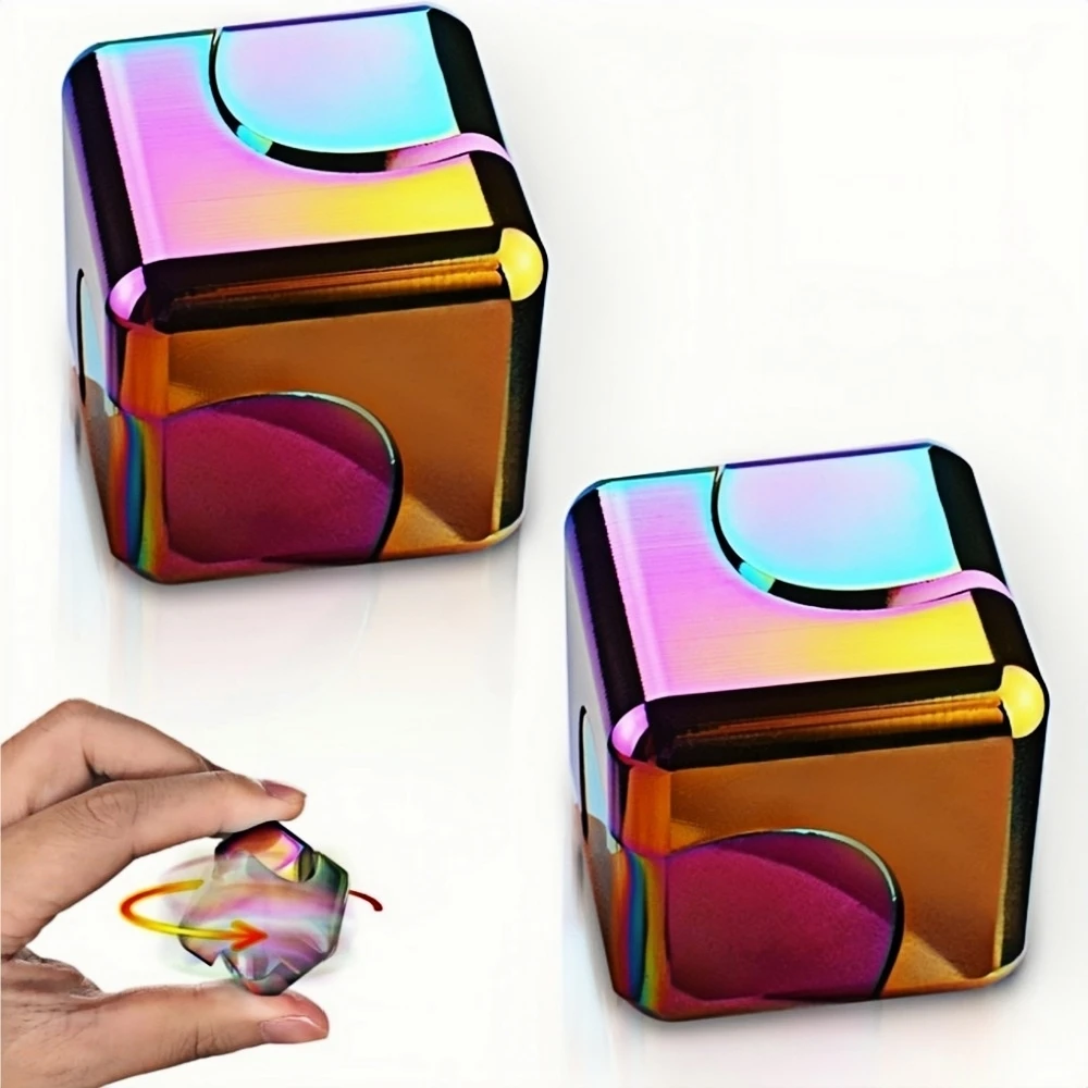 Giocattolo cubo Fidget Spinner in metallo per adulti e adolescenti - Fantastico gadget da scrivania sensoriale per alleviare lo stress da ufficio, strumento per l'autismo dell'ansia ADHD