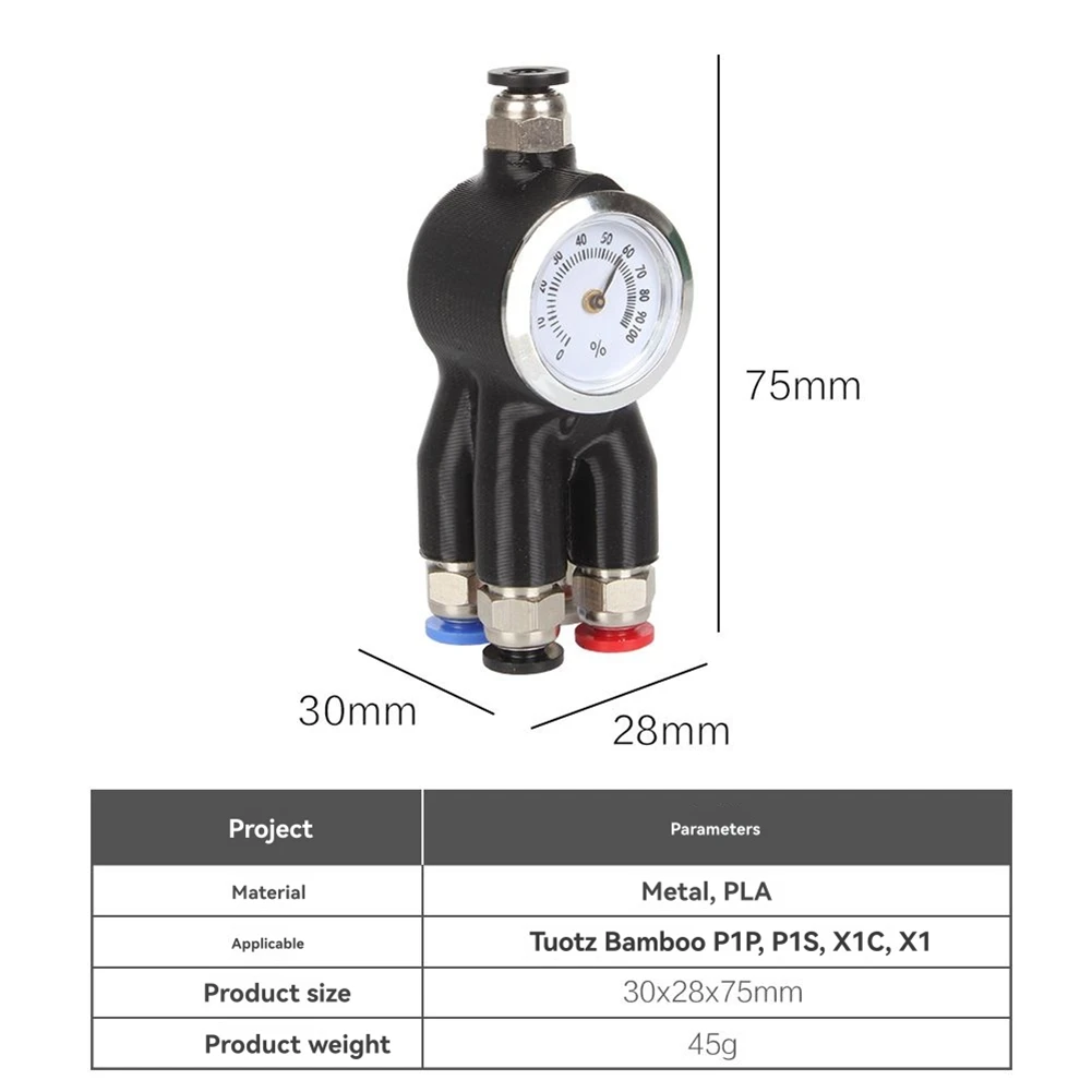 AZ-4-In-1 PTFE محول أنابيب التغذية لمختبر بامبو X1C P1P A1/A1 Mini مع منفذ تغذية خمس اتجاهات AMS موصل لمختبر بامبو AMS