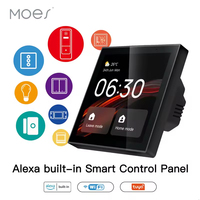 MOES Tuya Wifi Smart Touch Center Control Panel Screen, Bulid in Alexa Voice Control & ZigBee Gateway For Smart Scenes 4 Inches