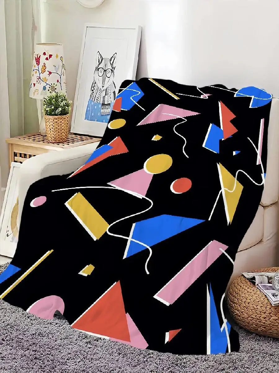 Memphis Art Throw Blanket Soft Cozy Plush Perfect for Living Room Bedroom Office Ideal Birthday Gift for Home and Kids