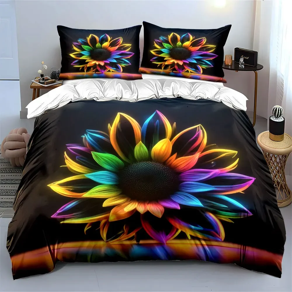 

"Vibrant Sunflower Decorative Set" Soft Comfortable Duvet Cover Bedding Set Included 1*Duvet Cover & 2*Pillowcases, gift