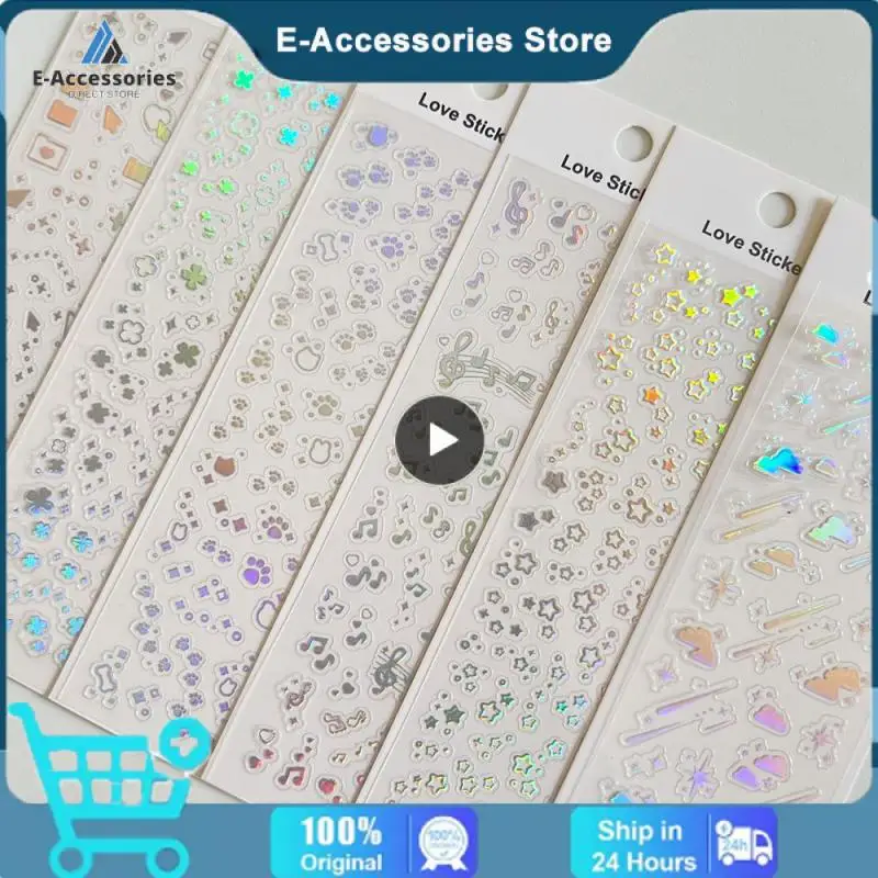 Decorative Stickers Cute Style Unique Eye-catching Durable Strong Viscosity Fashion Supplies Korean Holographic Sticker