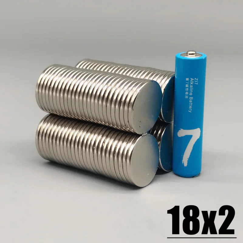 N35 100/200pcs 18x2mm Magnet N35 NdfeB Neodymium Magnet Round Shape Permanent Magnetic Imanes Magnets 18*2 Magnet Accessory