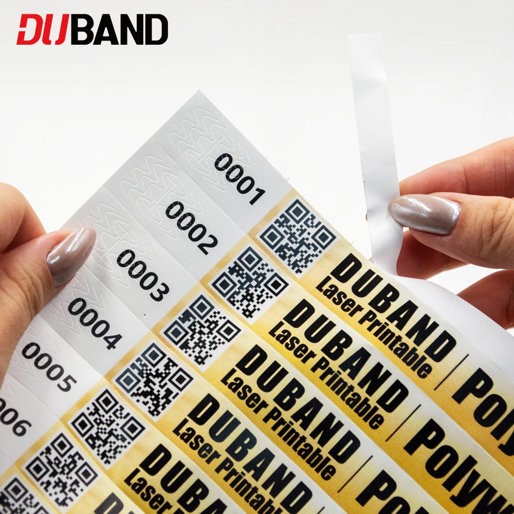 Disposable printable poly weave paper wristband can do full color printing with laser printer waterproof tear-resistant