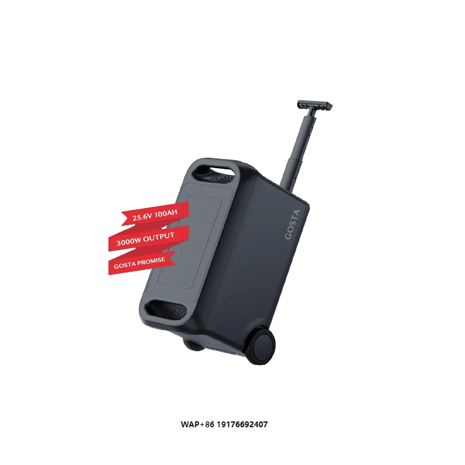 

GOSTA MBS25H-3C Outdoor Portable Handle 2560WH 2.56KWH 3000W Night Solar Light LED UPS Power Bank Battery