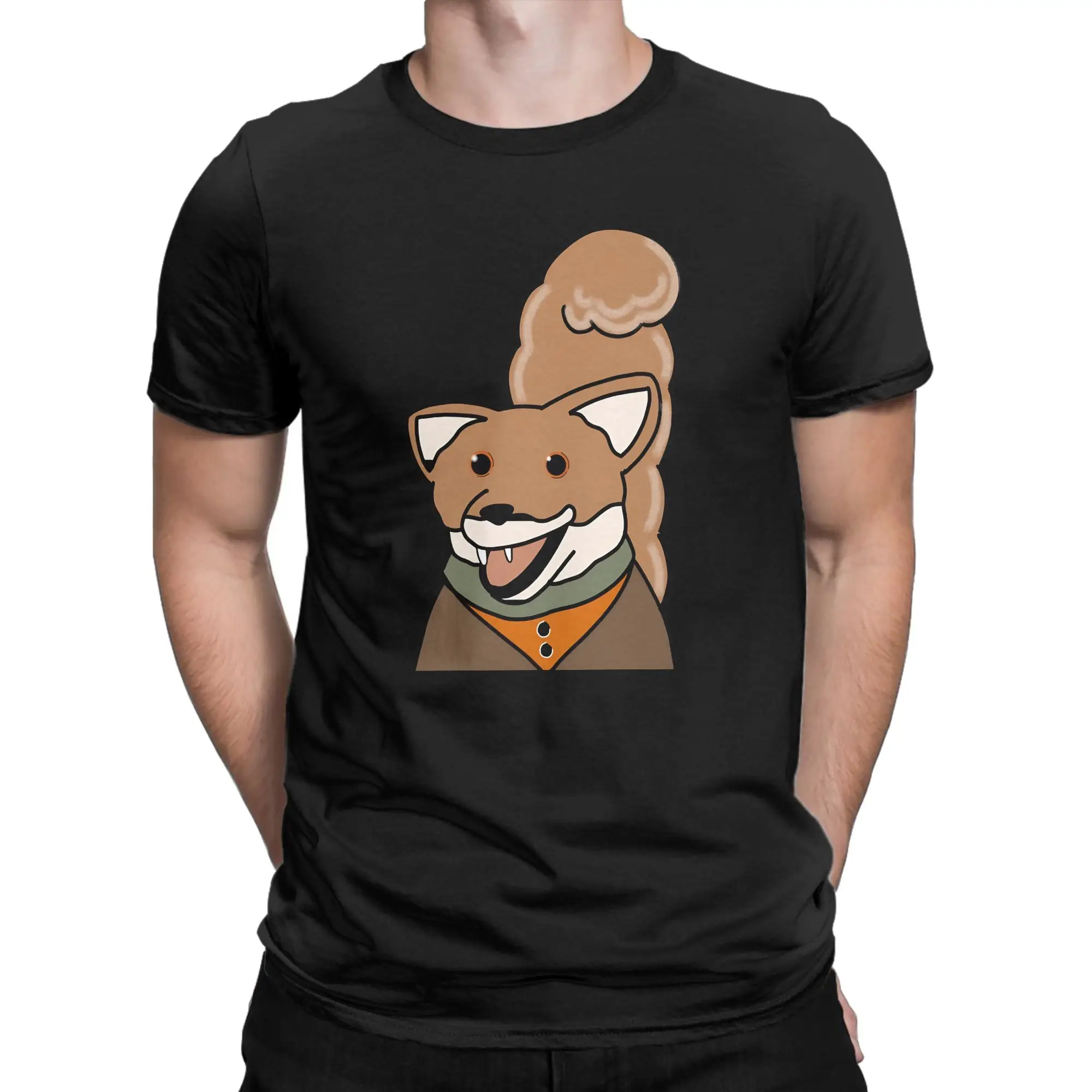 Playful Retro Variety Classic Basil Brush Funny Graphic 100% Cotton T-Shirt Tops Tees For Men