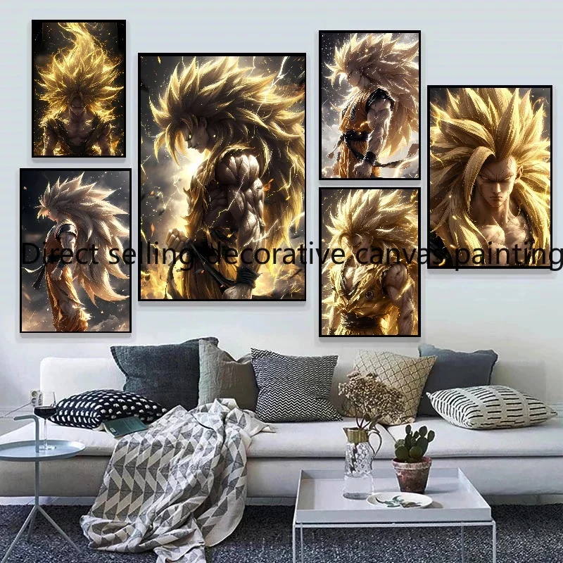 Affiche de peinture sur toile japonaise Dragon Ball Anime, art mural, image classique, salon, chambre d'enfant, décoration d'intérieur, cadeau