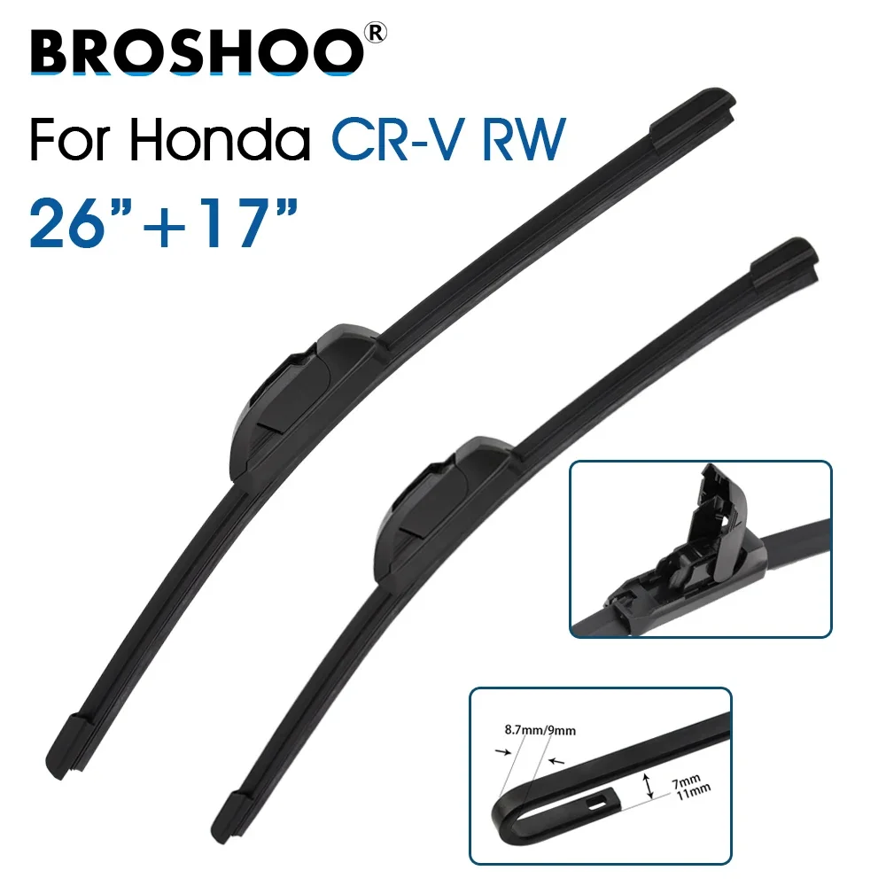 BROSHOO Car Front Window Windscreen Windshield Wiper Blades Fit U Hook Arm 26