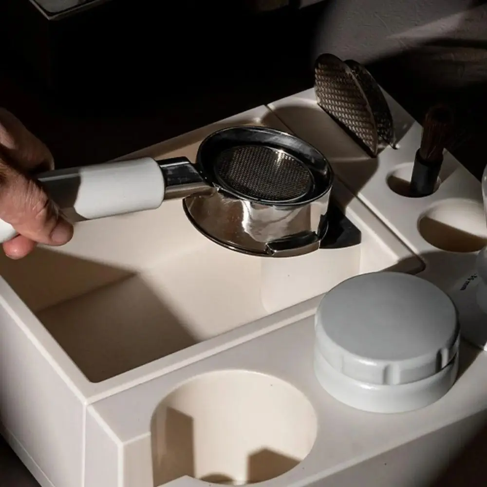 

Removable Espresso Tamping Holder Station Slip Resistant Base Adjustable Espresso Knock Box Space Saving Multi-functional