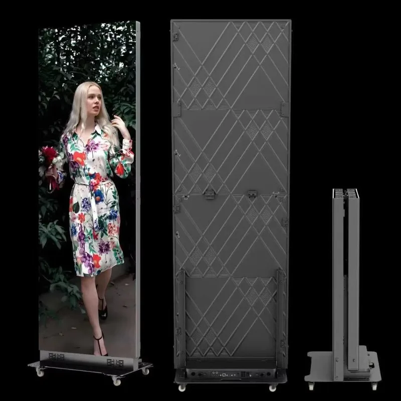 Foldable LED Poster Screen Digital Commercial Indoor High Resolution Anti-Glare Aluminum Alloy Shopping Mall Visual Display