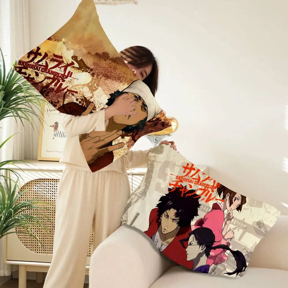 Adventure Anime Samurai Champloo Pillow Towel Pillowcase for Hair and Skin, Standard Size Set of Super Soft Pillow Case