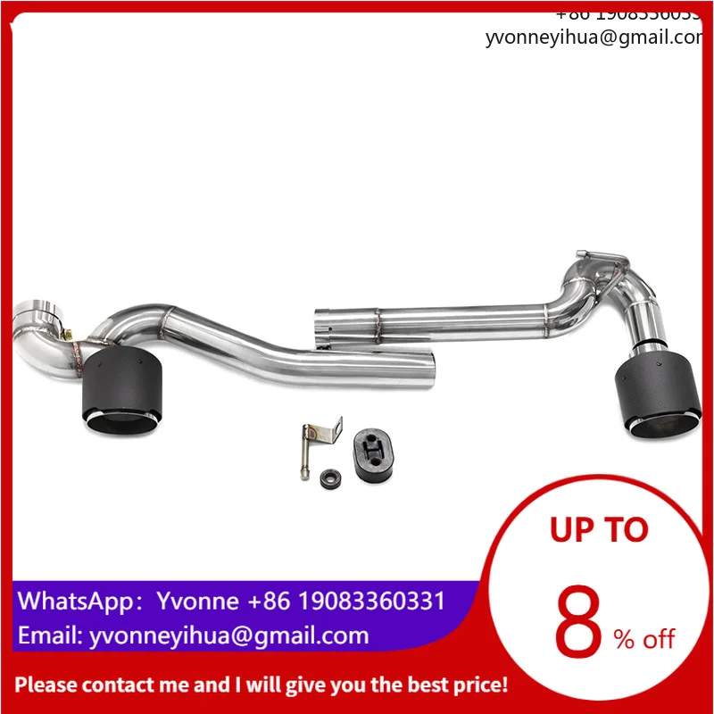 

For BMW E90 E92 320d Exhaust 318i 320i 325i MT 304 Stainless Steel Real Carbon Fiber Dual Outlet Silver AK Mark Performance OEM