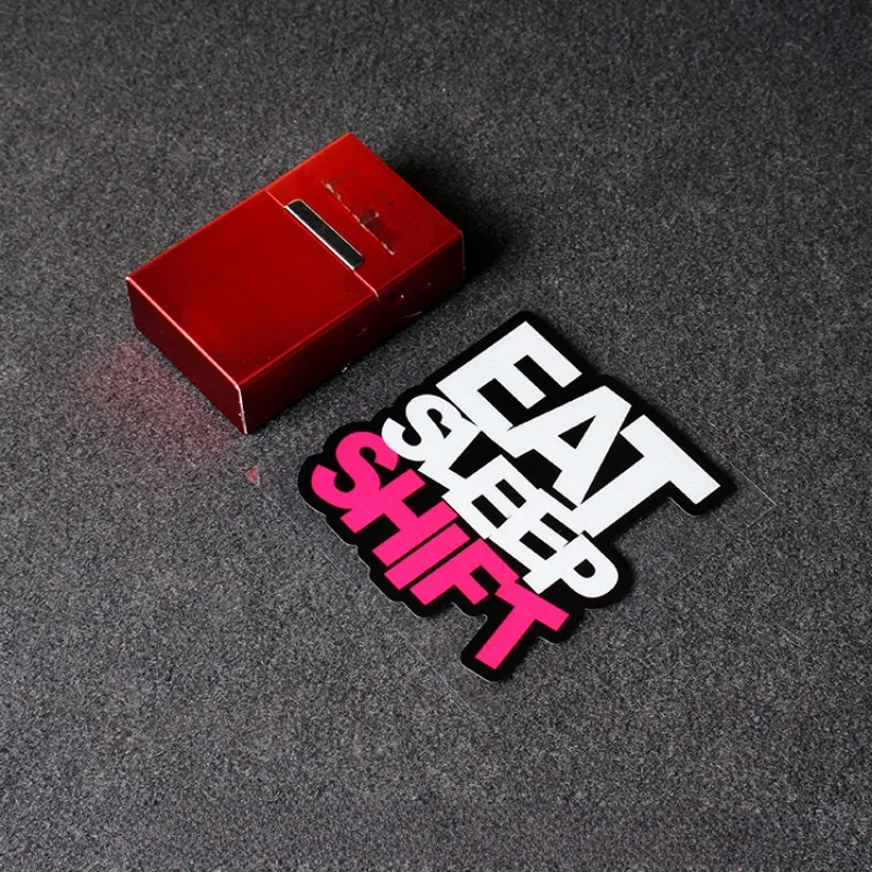 1PC EAT SLEEP SHIFT Adesivi moto Impermeabile Moto Carenatura Serbatoio carburante Scooter fai da te Corpo Divertente Durevole Decalcomanie in vinile