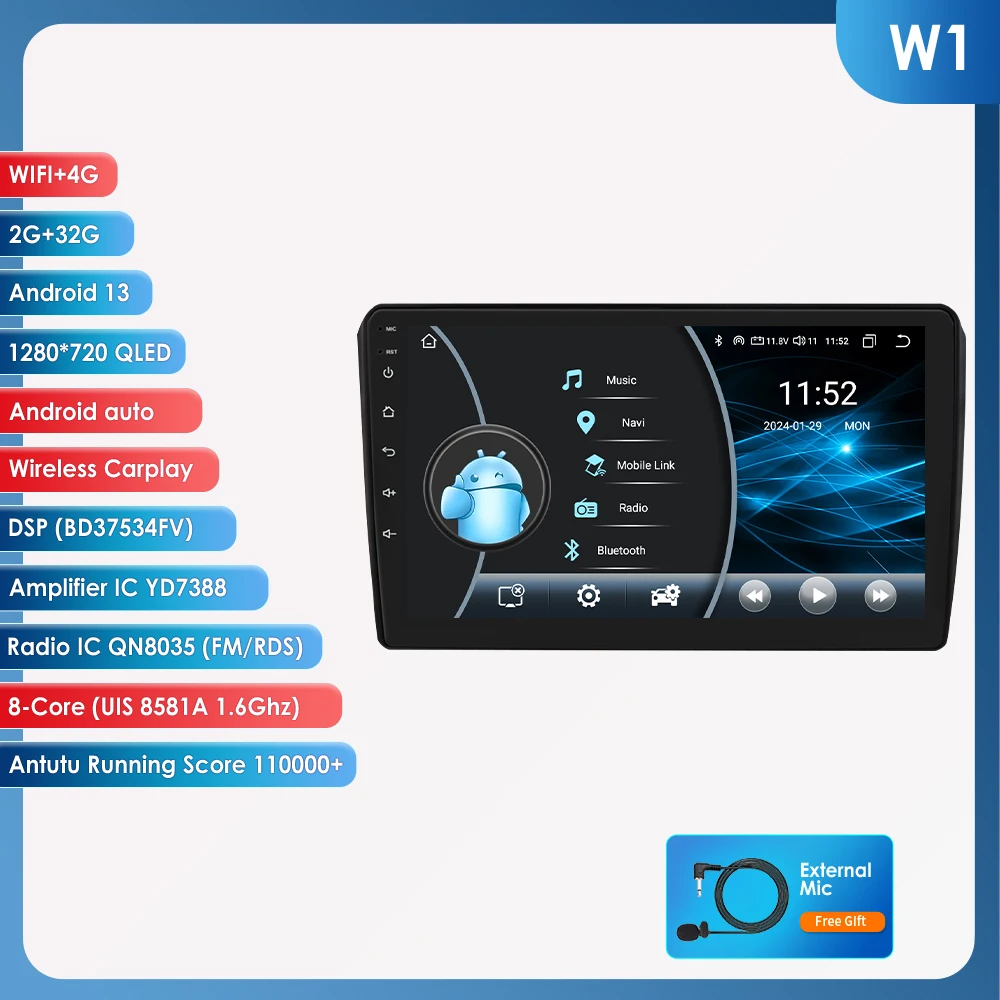 Android 13 Autoradio Voor Audi A3 8P S3 RS3 2003-2013 Carplay multimedia Video speler 4G 8Core Autoradio GPS 360 Camera hoofd Unit
