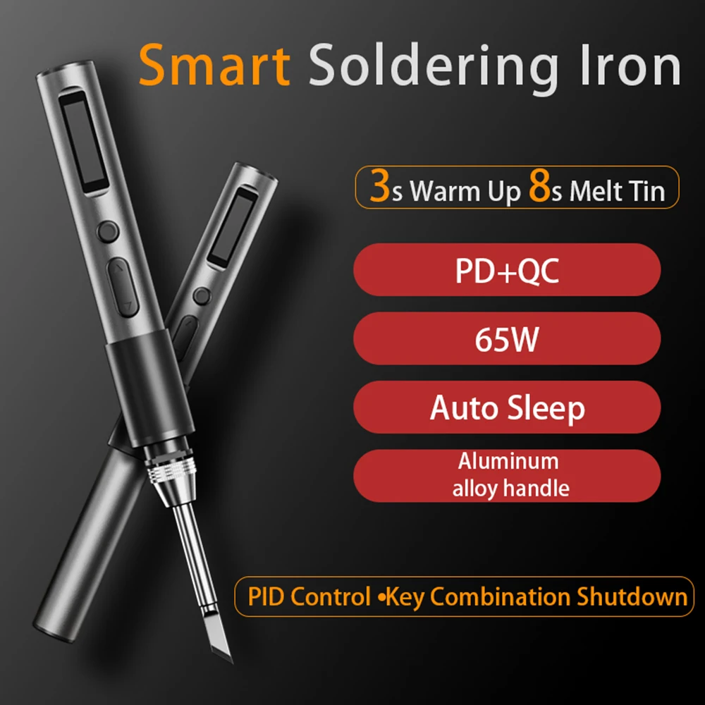 MINI65 Smart PD 65W Electric Soldering Iron Adjustable Constant Temperature Metal Shell for Home Appliance Repair
