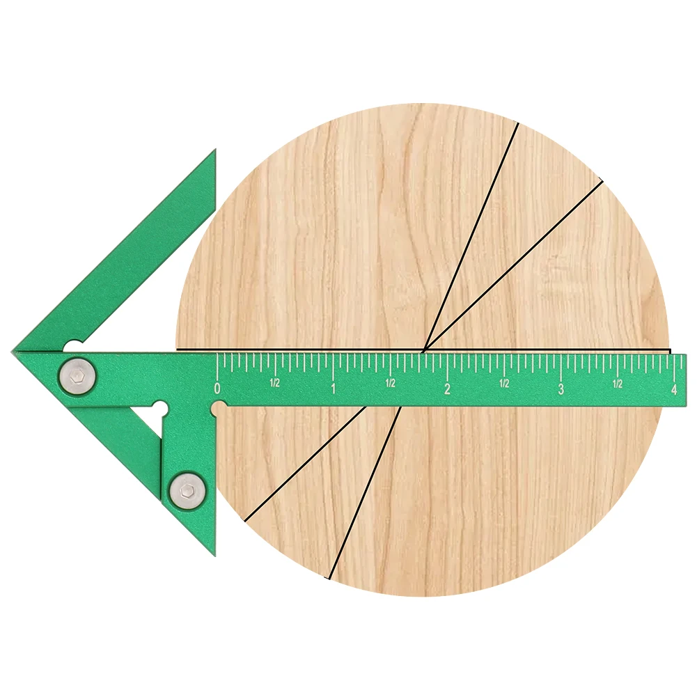 Aluminum Imperial Circle Center Positioning 45/90 Degree Positioning Ruler Multi-Function Arrow Ruler High-Precision Measuring