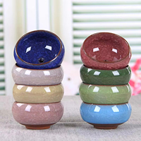 New Cute Ice-Crack Glaze 7 Color Flower Ceramics Succulent Planter Mini Pot Garden Flowerpot For  Office Decor Plant Pot Groot