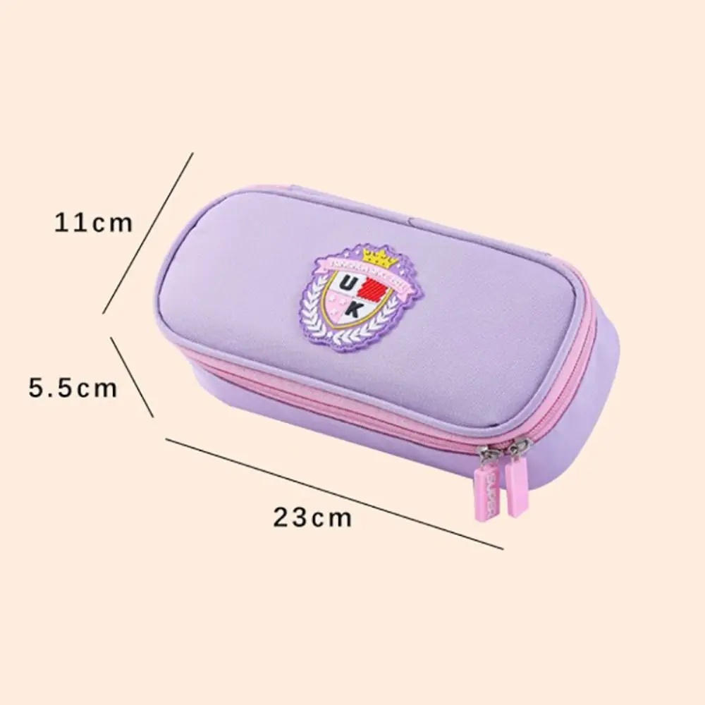 High Quality British Style Pen Bag Three-Layer Large Capacity Stationery Bag Back To School Gift Stationery Organizer Student