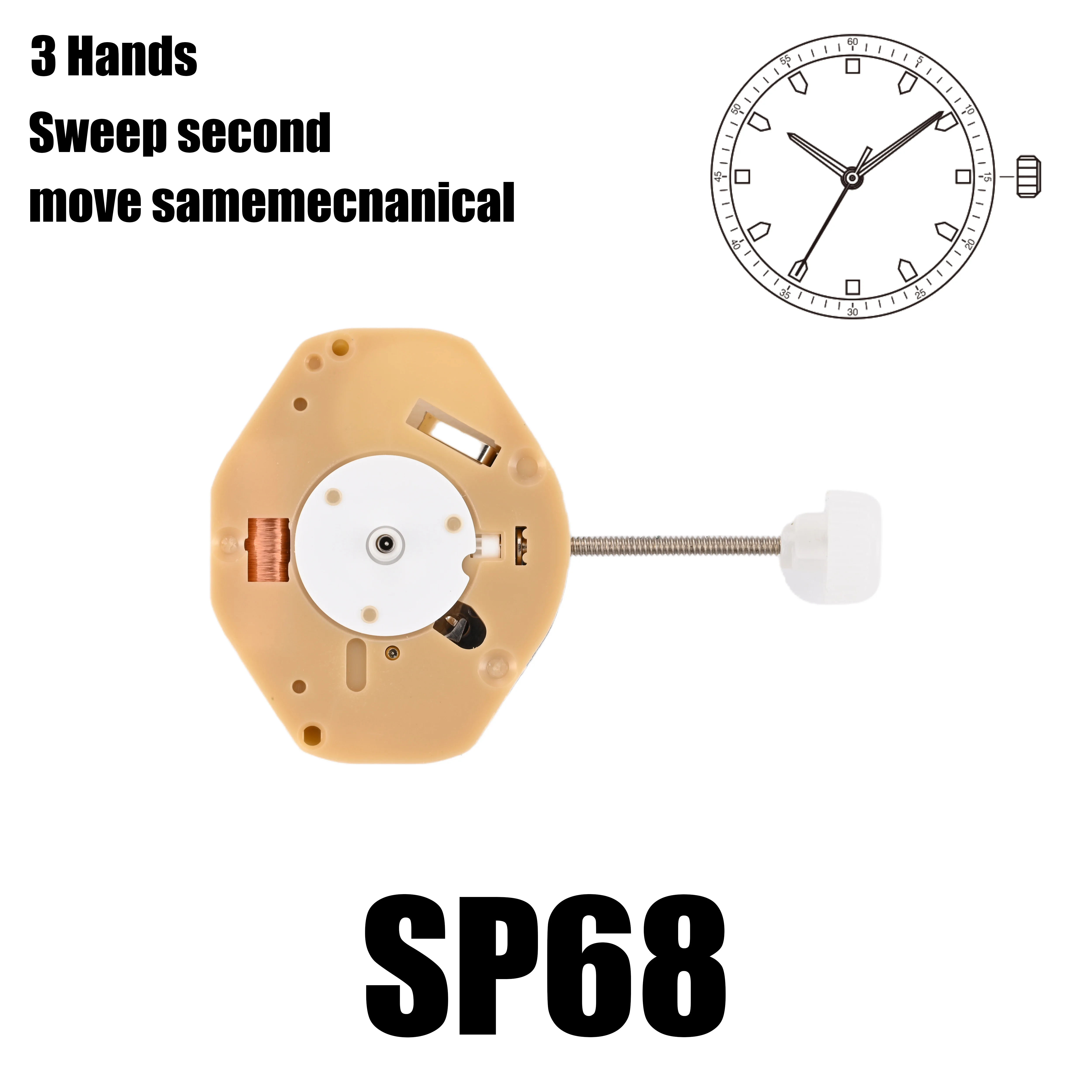 SP68 China sunon  movement quartz movement sweep second move same mechanical 3 hands movement