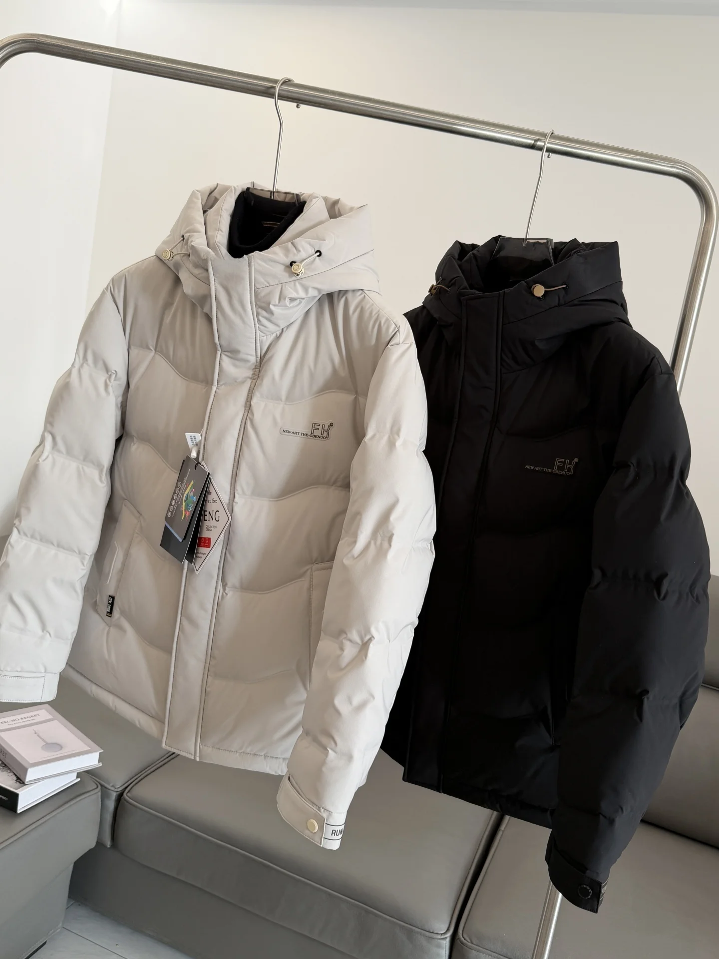 

High Loosen 90 Du down Jaet Men's Thiened Warmth Reflecting Hooded Padded Coat Casual Sle Stand Fit Winter Oute...