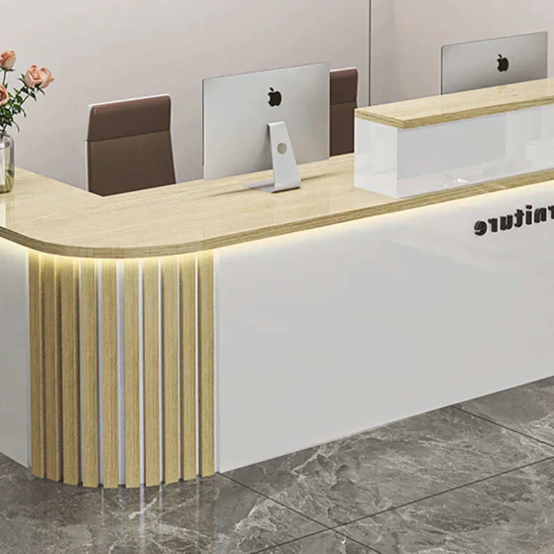 

Luxury Senior Modern Simple Glamour Bar Counter Salon Reception Desk Unique Classic Mostrador Negocio Commercial Furniture