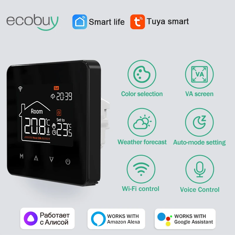 Tuya Smart Home Wifi Thermostat For Underfloor Heating Digital Temperature Controller Termostat 220V Smartlife Alexa Google Home