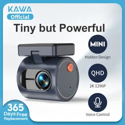 2K Dash Camera DVR KAWA MINI 3 Tiny Dash Cam Video Recorder Emergency Voice Control Night Vision WiFi APP Monitor dashcam