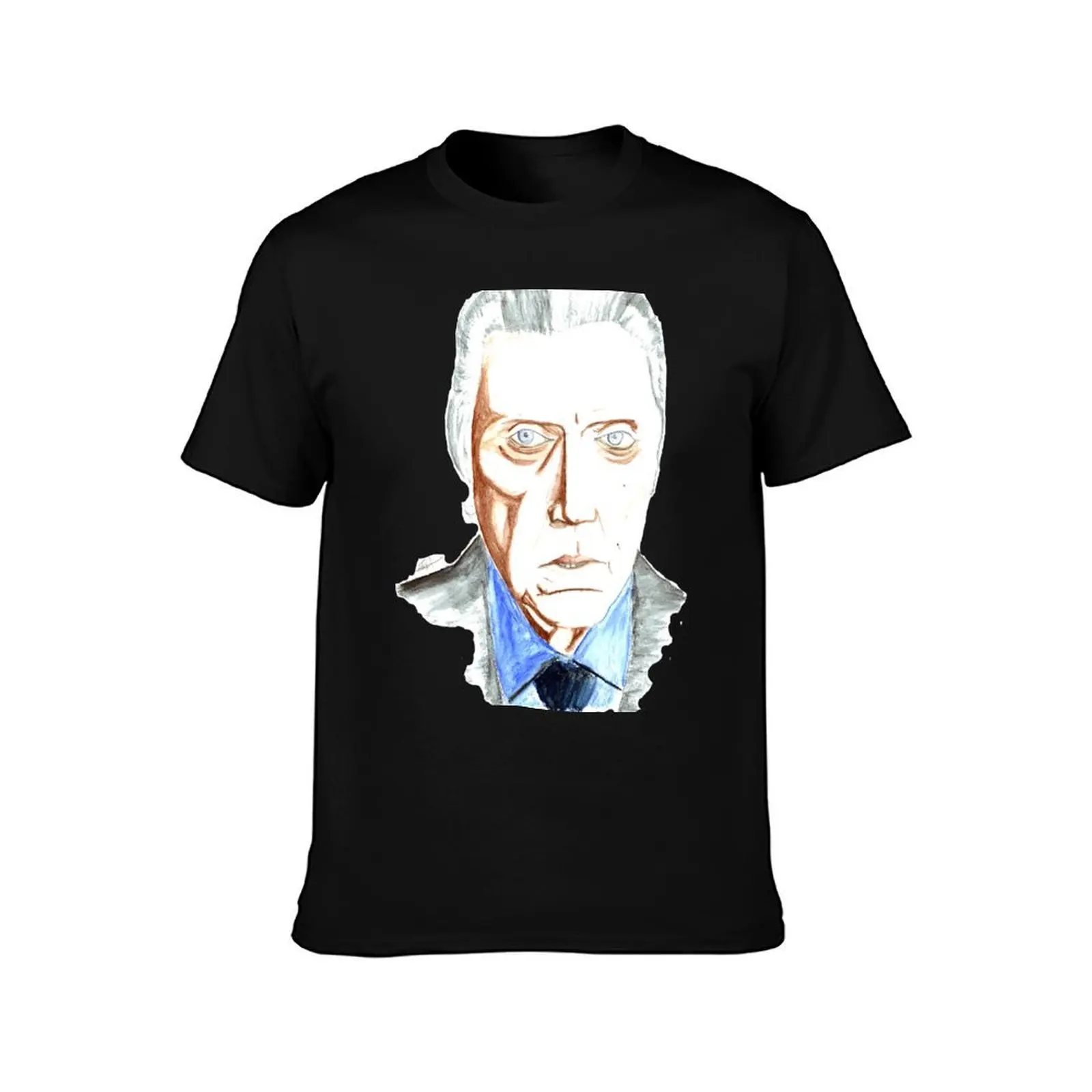 Christopher Walken T-Shirt, Summer Casual Cotton Tee, Oversized Streetwear Tops, Vintage Graphic Print, Loose Fit Short Sleeve
