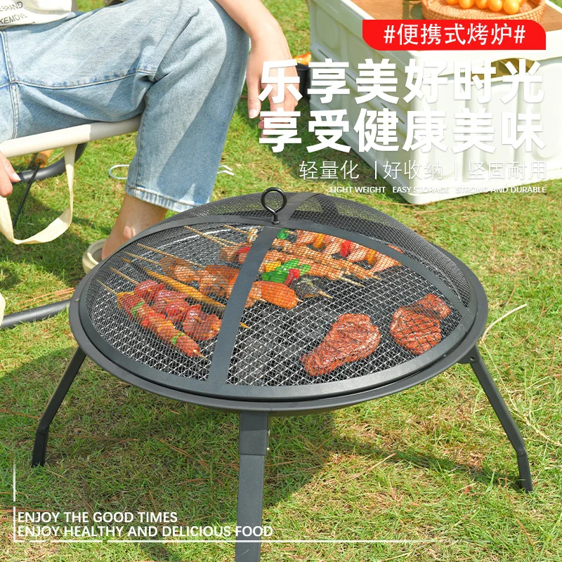 cooking-tea-around-the-stove-family-courtyard-gathering-leisure-barbecue-grill-outdoor-picnic-charcoal-barbecue-grill