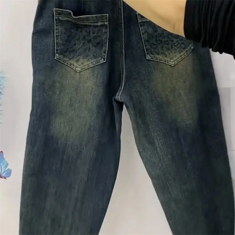 Nowa Moda Wiosna Jesień Nowe Elastyczne Jeansy Denimowe Harlan Damskie Koreańskie Elastyczne Jeansy Casualowe Damskie Spodnie Jeansowe