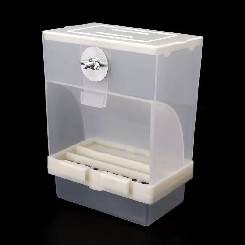 Comedero para pájaros para jaula, dispensador automático, contenedor acrílico transparente sin ensuciar