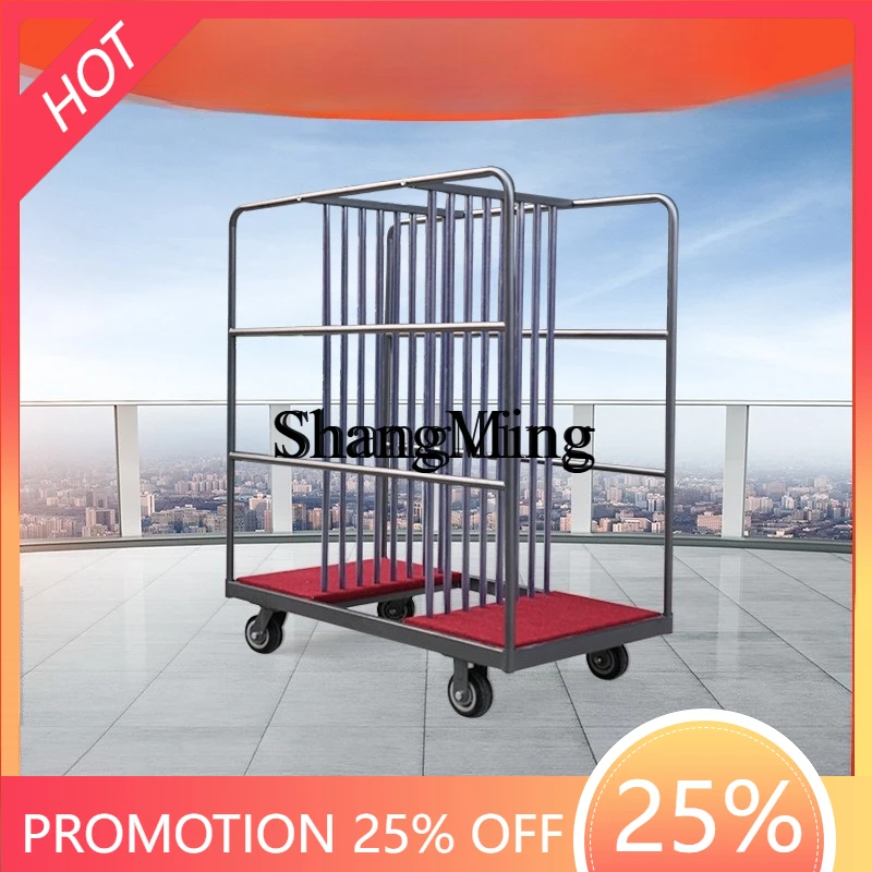 SM Glass Turntable Cart Restaurant Banquet Transportation Storage Trolley Hotel Lobby Transporter