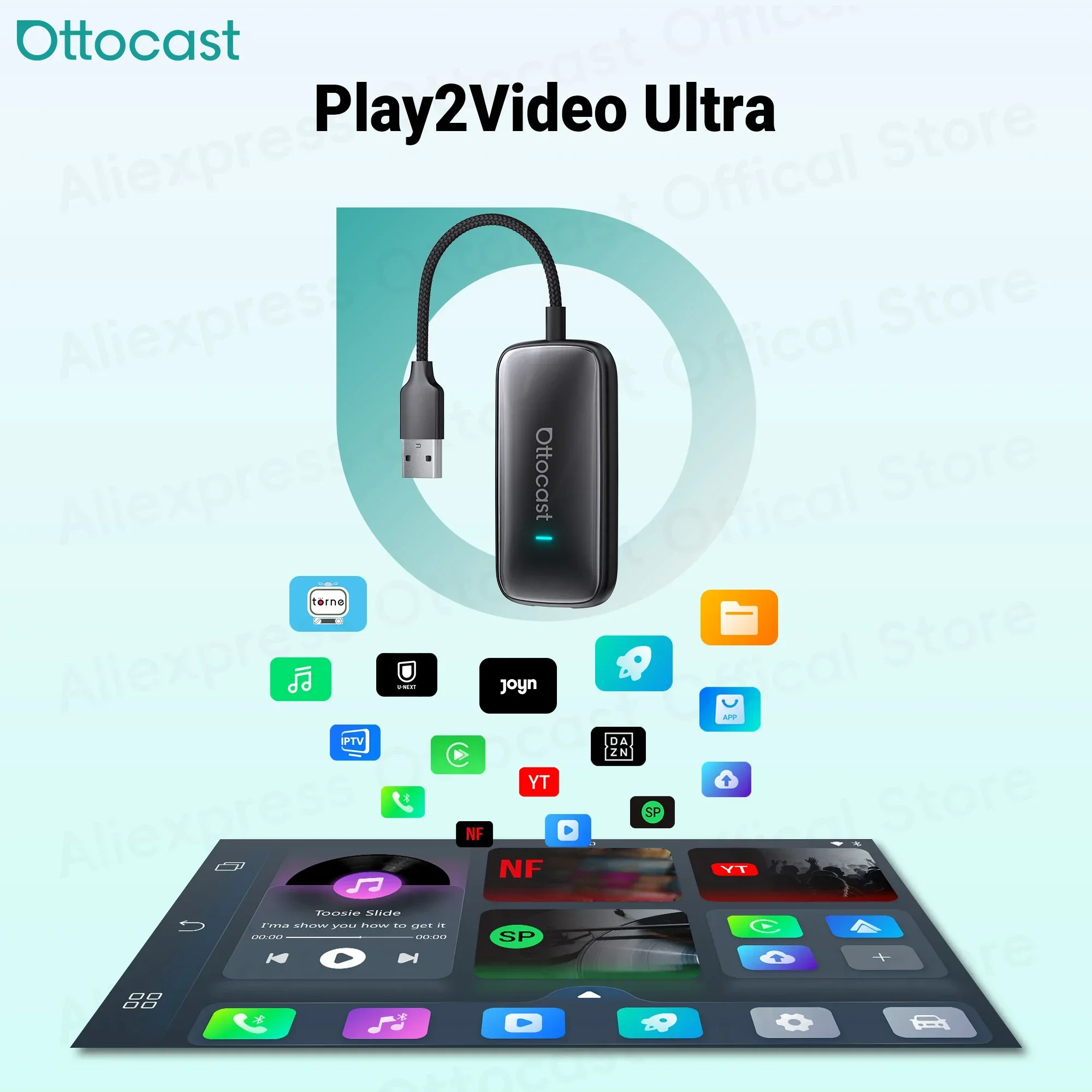 OTTOCAST Play2Video Ultra CarPlay Android Auto Adapter