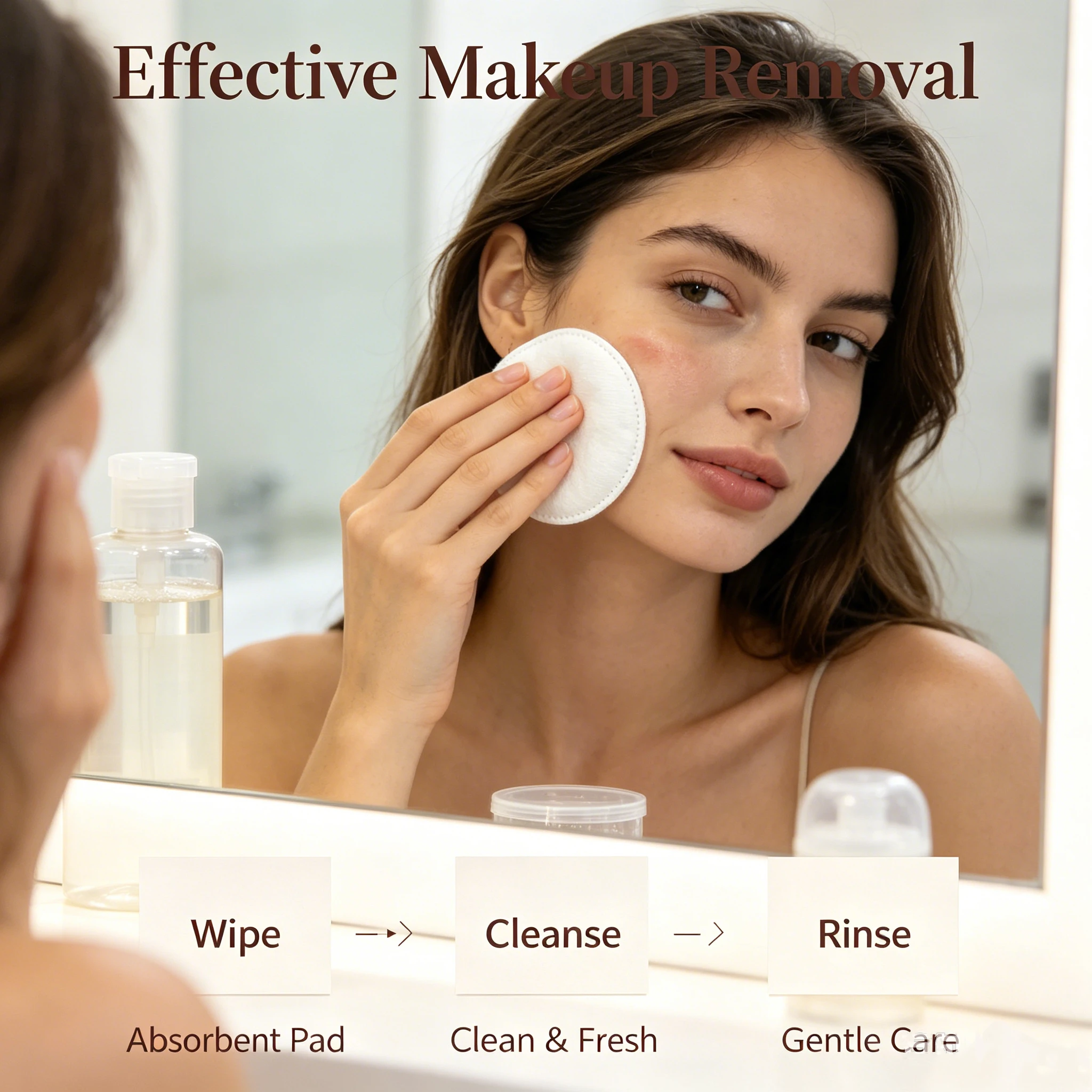 100-piece cotton pads: soft, skin-friendly, highly absorbent makeup remover and cleansing pads for wet compresses.