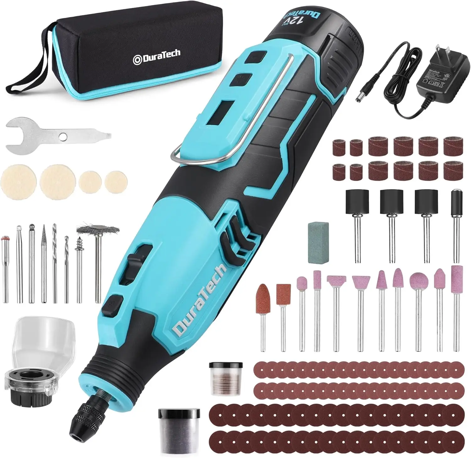

Cordless Rotary Tool Kit, 12V Rotary Tool with 2.0Ah Rechargeable Battery, 5000-35000RPM 7 Variable Speed, 118PCS Accessories