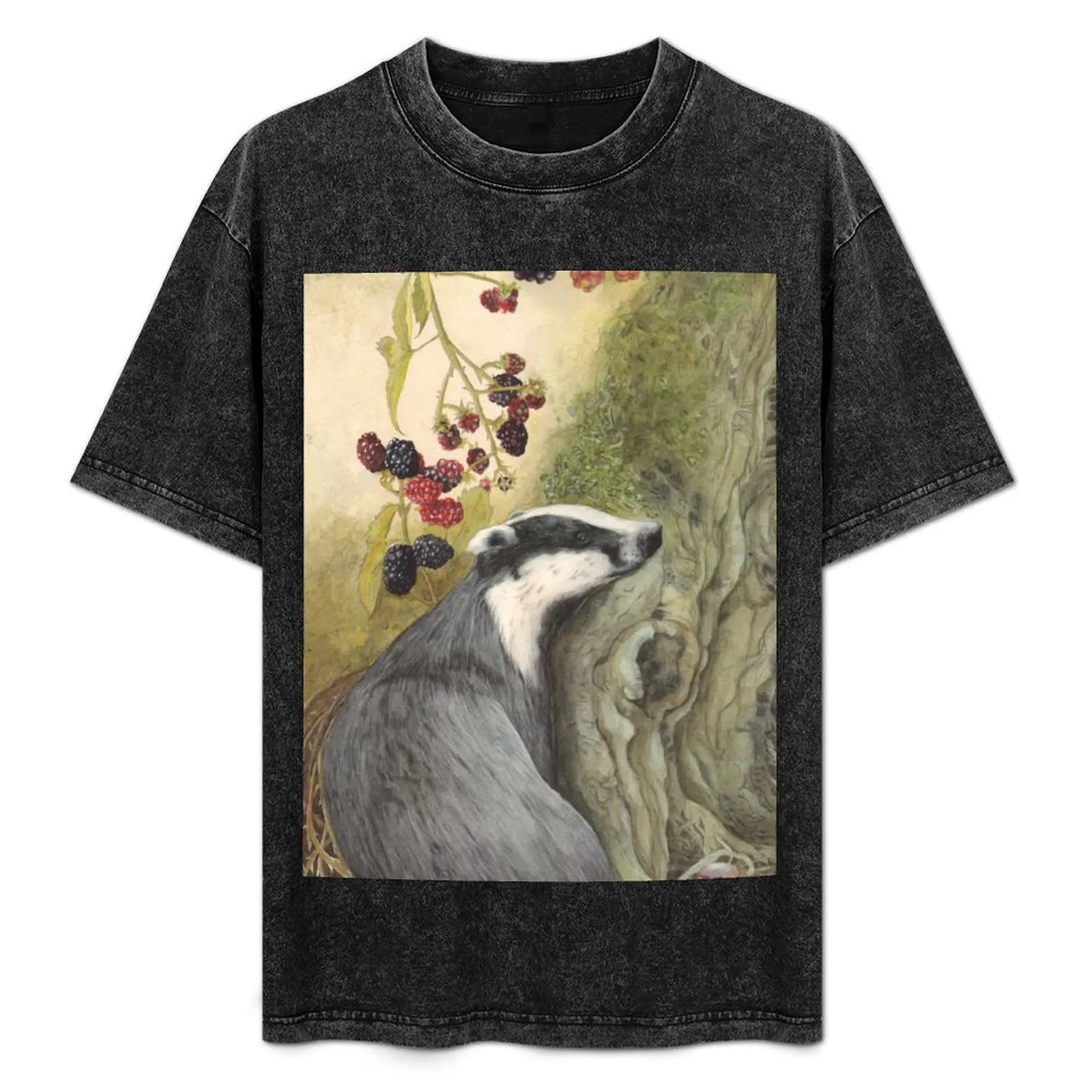 

Autumn badger T-Shirt Casual Simple Design Short Sleeve Shirt