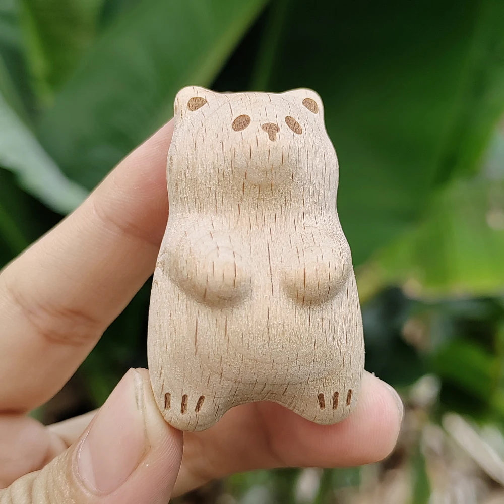 Holzbärenfigur, handgeschnitzt, minimalistischer Stil, Tiermotiv. Geeignet für Weihnachtsdekorationen, Einweihungsgeschenke, Heimdekoration, Wohnzimmer, Tischdekoration, Neujahrsgeschenke,