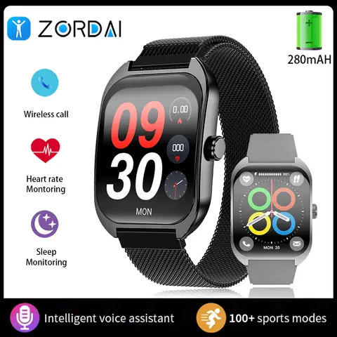 Zordai OD7 스마트 워치, 1.96 인치 3D 곡선 스크린, 블루투스 통화, 스포츠 시계, 남성 여성 손목 시계, IP68 방수 스마트 워치