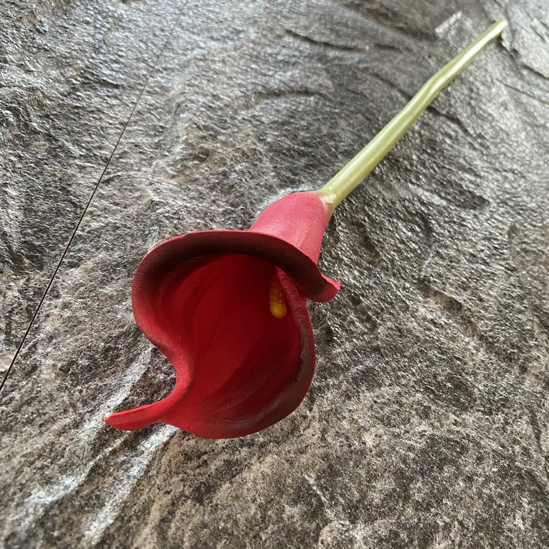 5 Stück Künstliche PU Große Hufeisenblumen Heimdekorationen Calla-Lilien Kunstblumenstrauß Hochzeit Party Tisch Blumendekorationen – Detail 12