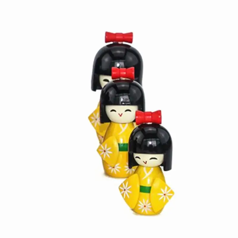 Japanese Figurine Kimono Geishacollectible Bedroom Wooden Homedecor Craftcharms Gift Puppet Red Purse Kokeshi