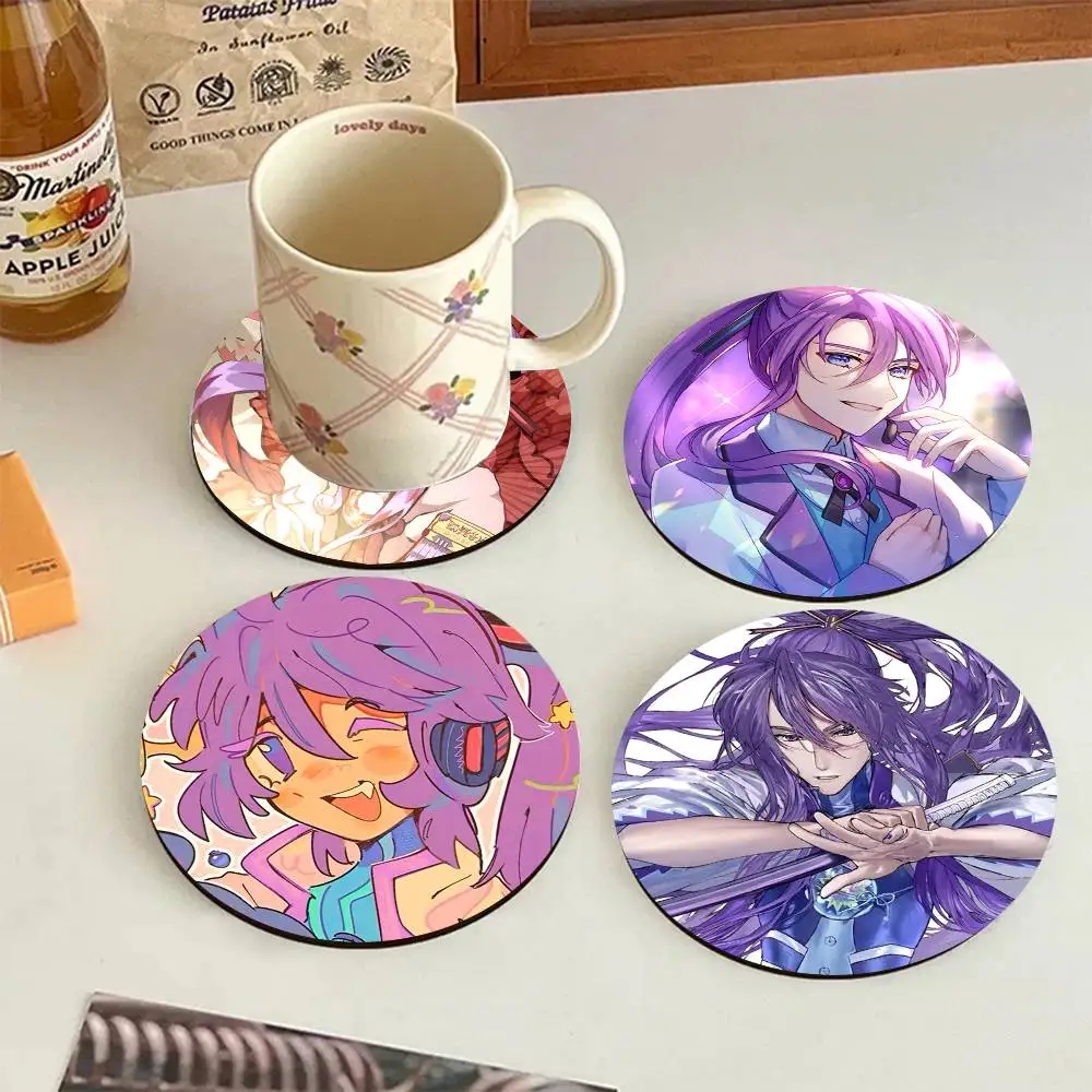 Cute K-Kamui Gakupo Round Wooden Coasters Suitable For Resta