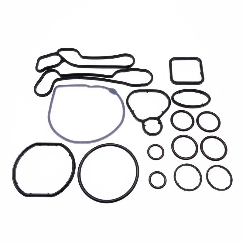 15 Pcs Rubber Engine Oil Cooler Gasket Repair Kits 55354071 55354068 55355603 For Chevrolet Cruze 1.6L 1.8L Opel Orlando Astra