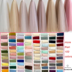 Soft Tulle Fabrics Wedding Celebration Curtain Clothing White Pink Chamapgne Mesh Gauze Layout Chair Back Yarn Encryption Veil