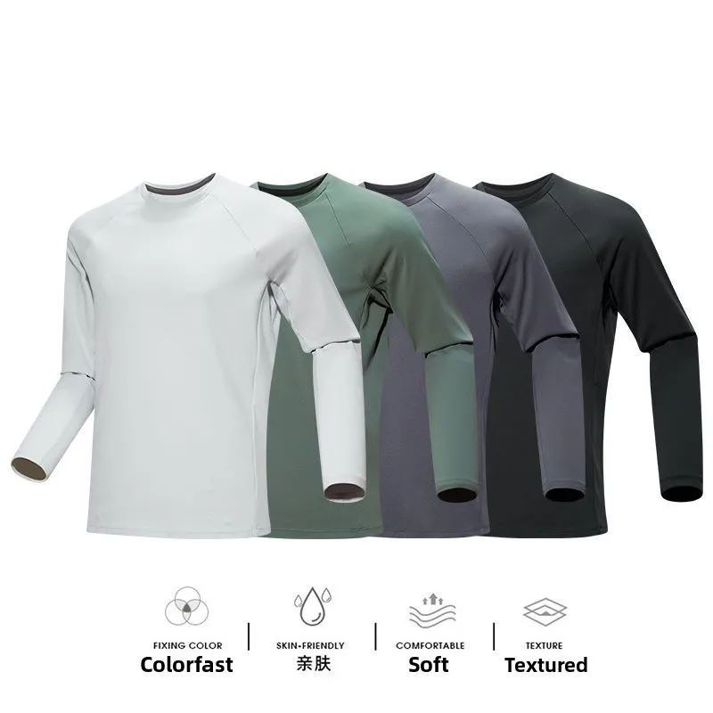 

Мужская толстовка DiJia с круглым вырезом и длинным рукавом, легкая, быстросохнущая, повседневная спортивная одежда для активного отдыха, весна-лето, новинка