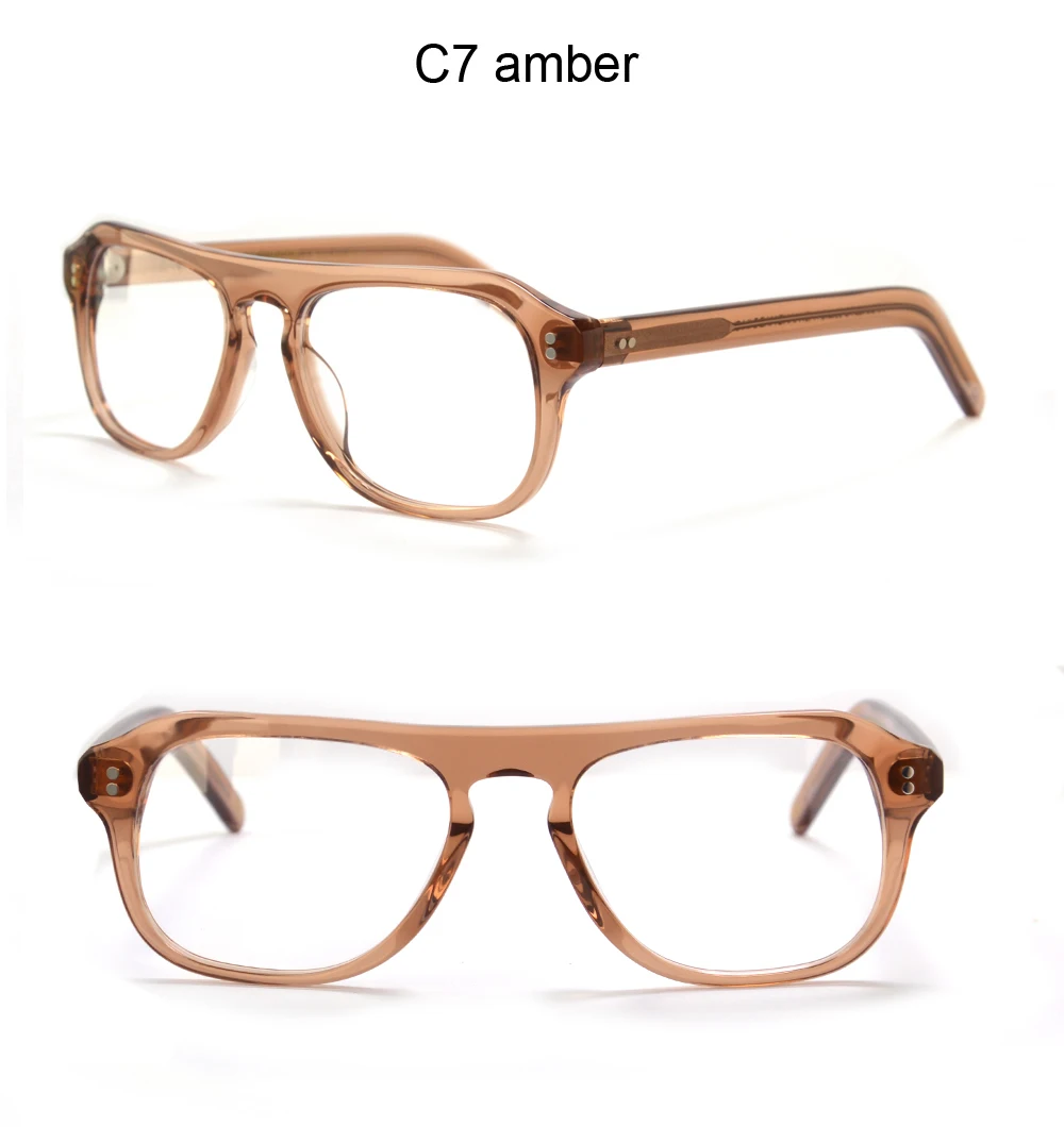 Vintage Piloten-Brillengestell für Herren, Myopie, verschreibungspflichtige Brille, handgefertigt, klassisch, Schlüsselloch-Acetat-Brille, Marineblau – Detail 11