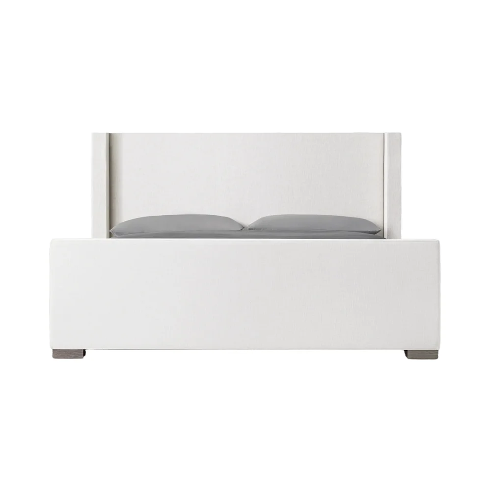 x−Luxury Bed Furniture Footboard Nontufted Fabric Headboard Comfortable Mattress White Boxspring Beds&