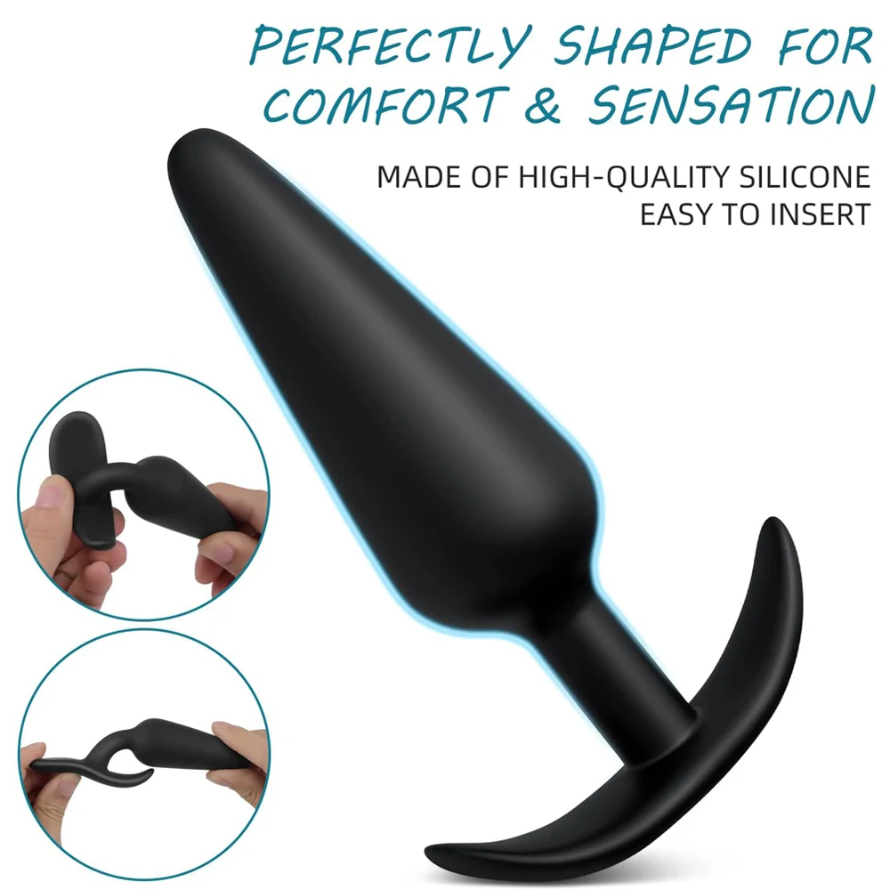 3PCS 100% Safe Silicone Dildo Anal Plugs Butt Plugs Unisex Sexy Stopper Adults Sex Toys for Men/Women Couples Trainer Massage